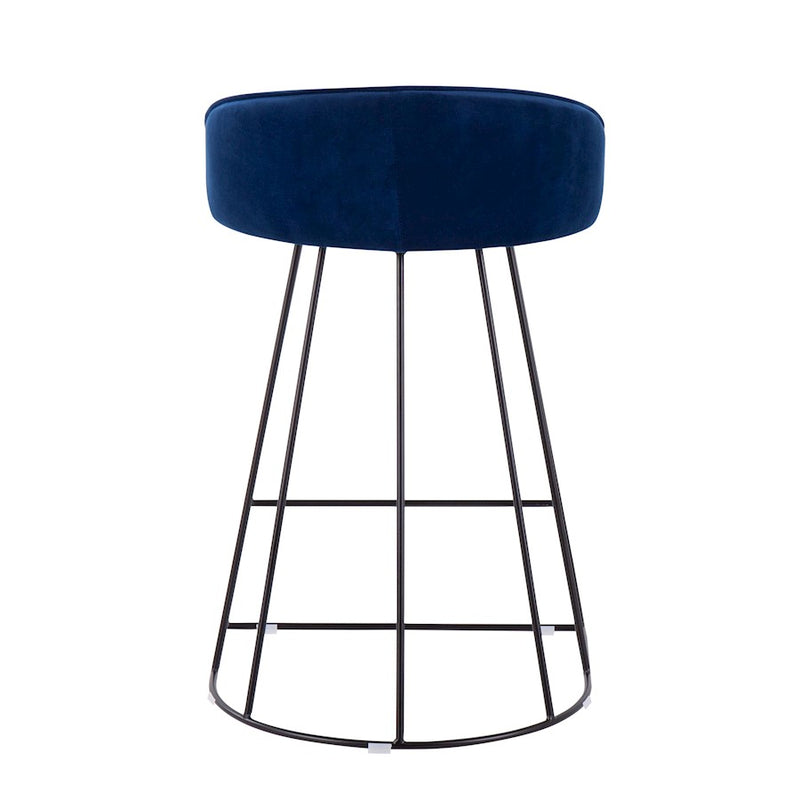LumiSource Canary Counter Stool, Set of 2, Black/Blue