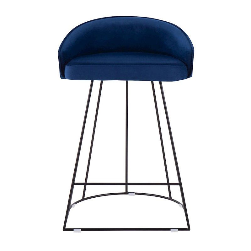 LumiSource Canary Counter Stool, Set of 2, Black/Blue
