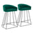 LumiSource Canary Counter Stool, Set of 2, Black/Green - B26-CNRYUPBKVGN2
