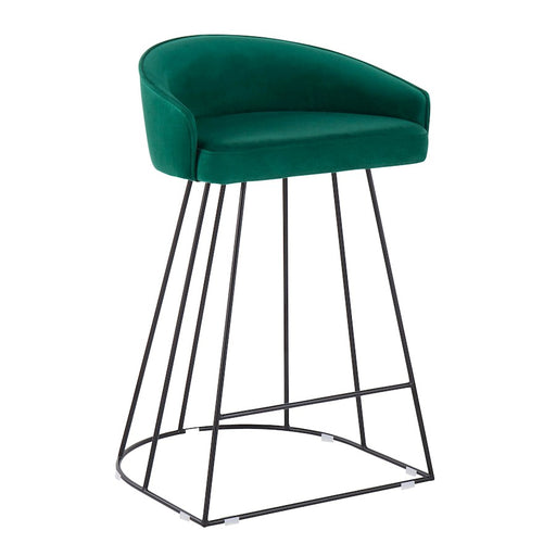 LumiSource Canary Counter Stool, Set of 2, Black/Green