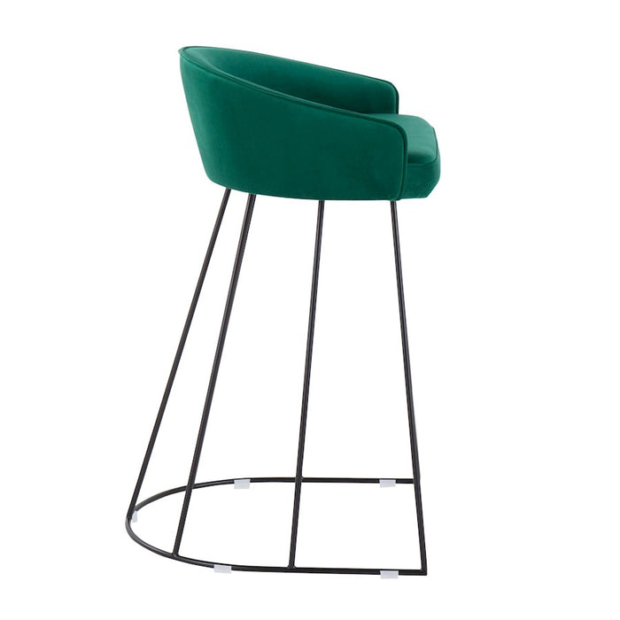 LumiSource Canary Counter Stool, Set of 2, Black/Green