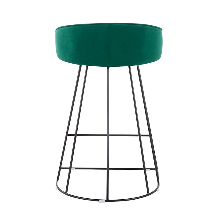 LumiSource Canary Counter Stool, Set of 2, Black/Green