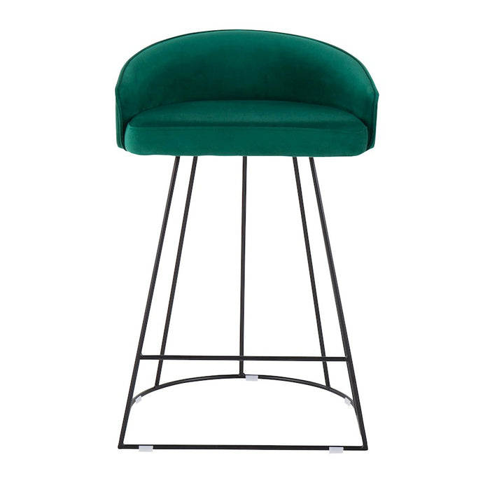 LumiSource Canary Counter Stool, Set of 2, Black/Green