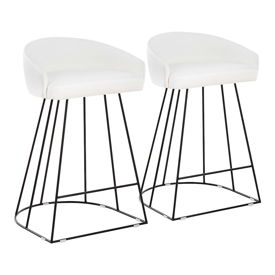 LumiSource Canary Counter Stool, Set of 2, Black/White - B26-CNRYUPBKVW2