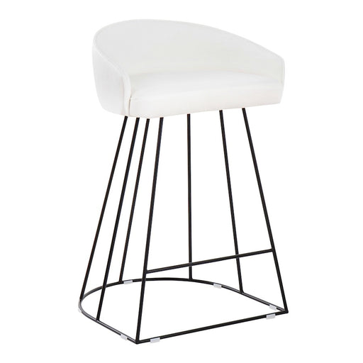 LumiSource Canary Counter Stool, Set of 2, Black/White