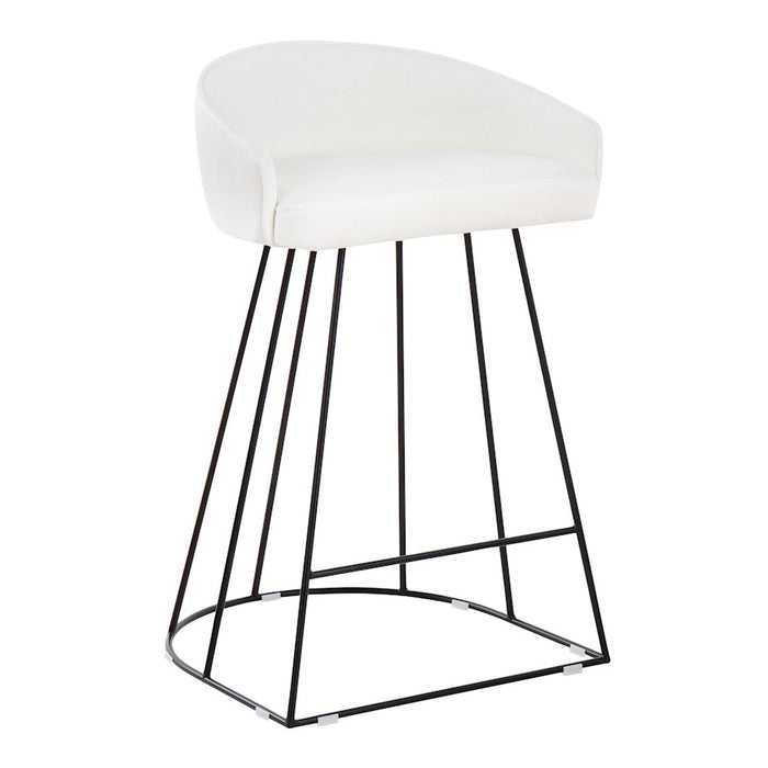 LumiSource Canary Counter Stool, Set of 2, Black/White