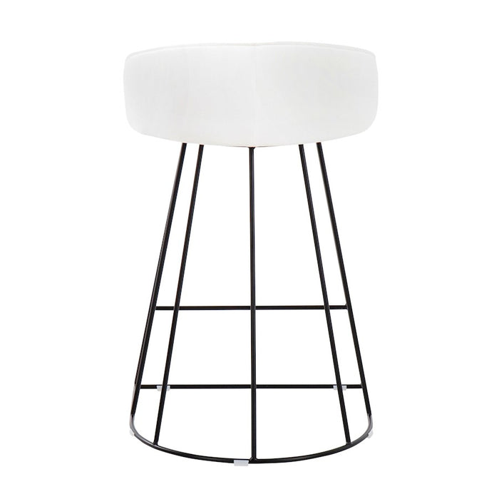 LumiSource Canary Counter Stool, Set of 2, Black/White