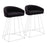 LumiSource Canary Counter Stool, Set of 2, Silver/Black - B26-CNRYUPSVVBK2