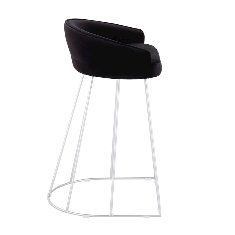 LumiSource Canary Counter Stool, Set of 2, Silver/Black