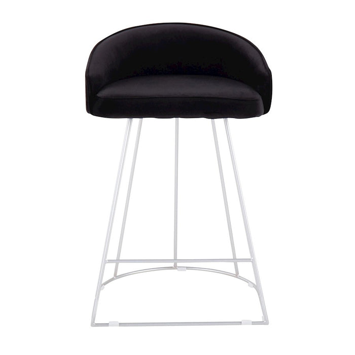 LumiSource Canary Counter Stool, Set of 2, Silver/Black