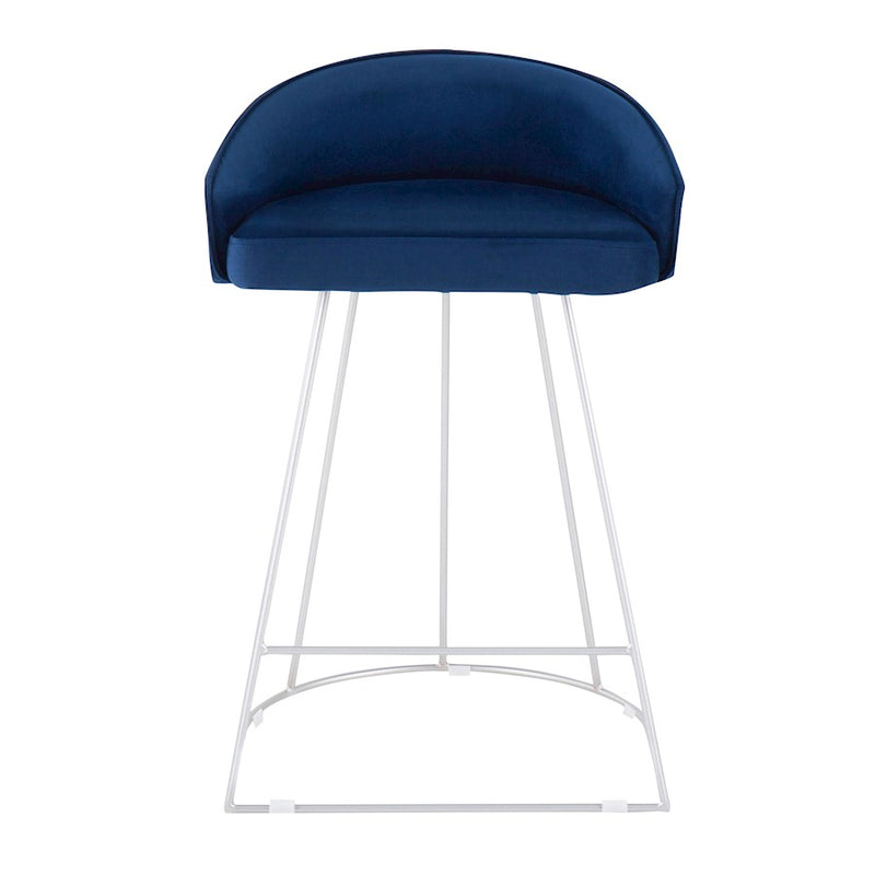 LumiSource Canary Counter Stool, Set of 2, Silver/Blue