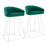 LumiSource Canary Counter Stool, Set of 2, Silver/Green - B26-CNRYUPSVVGN2