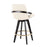LumiSource Cosmo Counter Stool, Set of 2, Black/Gold/Cream