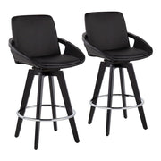 LumiSource Cosmo Counter Stool, Set of 2, Black/Chrome - B26-COSMO2-SWVRBKBK2