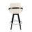 LumiSource Cosmo Counter Stool, Set of 2, Black/Chrome/Cream