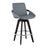 LumiSource Cosmo Counter Stool, Set of 2, Black/Chrome/Grey