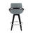 LumiSource Cosmo Counter Stool, Set of 2, Black/Chrome/Grey