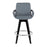 LumiSource Cosmo Counter Stool, Set of 2, Black/Chrome/Grey