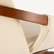LumiSource Cosmo Counter Stool | Walnut Bamboo and Cream Faux Leather | Kitchen Island & Breakfast Bar Seating | Model B26-COSMOWL-CR