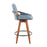 LumiSource Cosmo Counter Stool, Walnut Bamboo/Blue Noise/Black