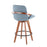 LumiSource Cosmo Counter Stool, Walnut Bamboo/Blue Noise/Black