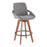 LumiSource Cosmo Counter Stool, Walnut Bamboo/Grey Noise/Black - B26-COSMOWLFGY