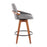 LumiSource Cosmo Counter Stool, Walnut Bamboo/Grey Noise/Black