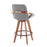 LumiSource Cosmo Counter Stool, Walnut Bamboo/Grey Noise/Black
