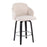 LumiSource Dahlia Counter Stool, Set of 2, Black/Cream/Chrome