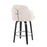 LumiSource Dahlia Counter Stool, Set of 2, Black/Cream/Chrome