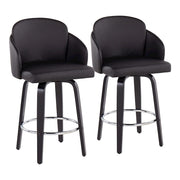 LumiSource Dahlia Counter Stool, Set of 2, Black/Chrome - B26-DAHLIA-R2BKPUBK2