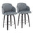 LumiSource Dahlia Counter Stool, Set/2, Black/Grey/Chrome - B26-DAHLIA-R2BKPUGY2