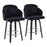 LumiSource Dahlia Counter Stool, Set/2, Black/Chrome/Gold - B26-DAHLIA-R2BKVBK2
