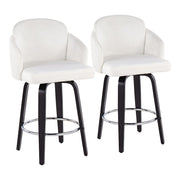 LumiSource Dahlia Counter Stool, Set/2, BK/Cream/CH/Gold - B26-DAHLIA-R2BKVCR2