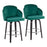 LumiSource Dahlia Counter Stool, Set/2, BK/Green/CH/Gold - B26-DAHLIA-R2BKVGN2