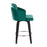 LumiSource Dahlia Counter Stool, Set of 2, Black/Green/Chrome/Gold