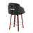 LumiSource Dahlia Counter Stool, Set of 2, Walnut/Black/Chrome