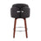 LumiSource Dahlia Counter Stool, Set of 2, Walnut/Black/Chrome