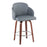 LumiSource Dahlia Counter Stool, Set of 2, Walnut/GY/Chrome