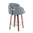 LumiSource Dahlia Counter Stool, Set of 2, Walnut/GY/Chrome