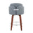 LumiSource Dahlia Counter Stool, Set of 2, Walnut/GY/Chrome
