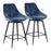 LumiSource Diana Counter Stool, Set/2, Black/Blue Velvet - B26-DIANA55SWVXBKVBU2