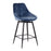 LumiSource Diana Counter Stool, Set of 2, Black/Blue Velvet