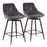 LumiSource Diana Counter Stool, Set/2, Black/Grey Velvet - B26-DIANA55SWVXBKVGY2