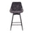 LumiSource Diana Counter Stool, Set of 2, Black/Grey Velvet