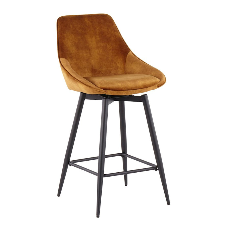 LumiSource Diana Counter Stool, Set of 2, Black/Golden Yellow