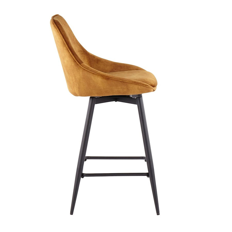 LumiSource Diana Counter Stool, Set of 2, Black/Golden Yellow