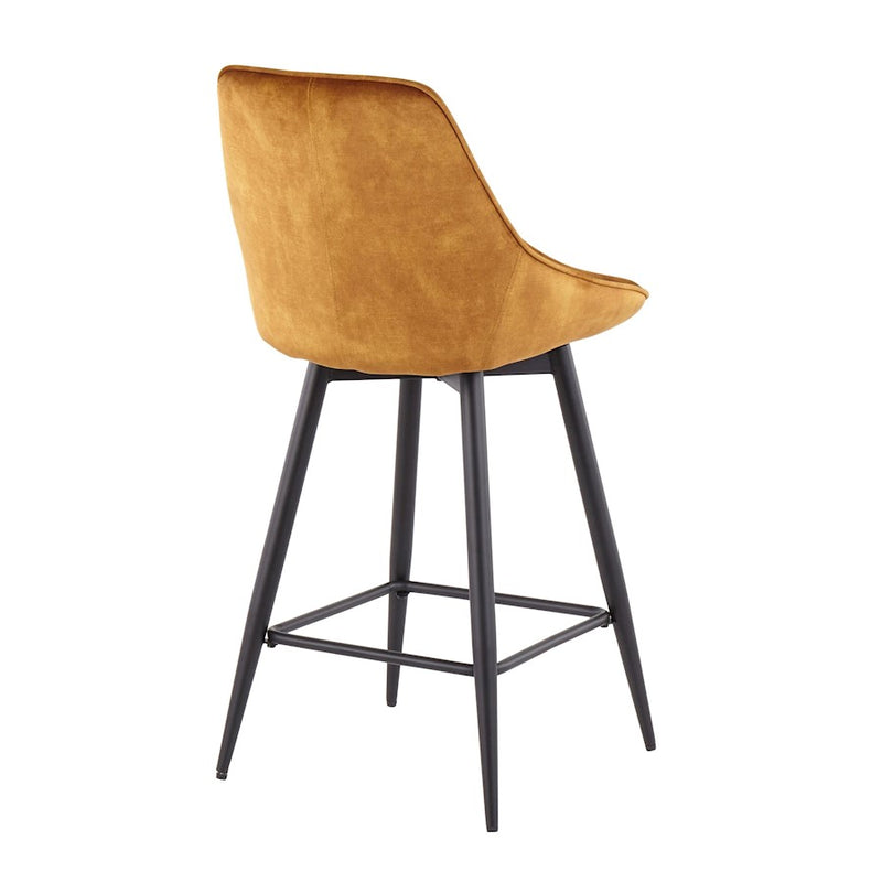 LumiSource Diana Counter Stool, Set of 2, Black/Golden Yellow