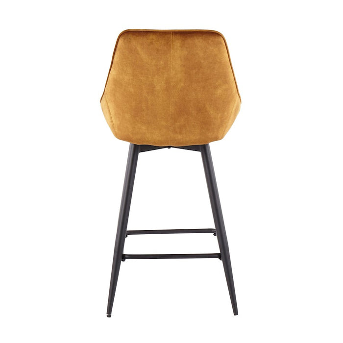 LumiSource Diana Counter Stool, Set of 2, Black/Golden Yellow