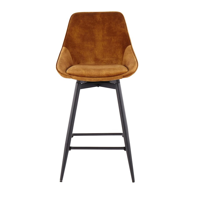 LumiSource Diana Counter Stool, Set of 2, Black/Golden Yellow
